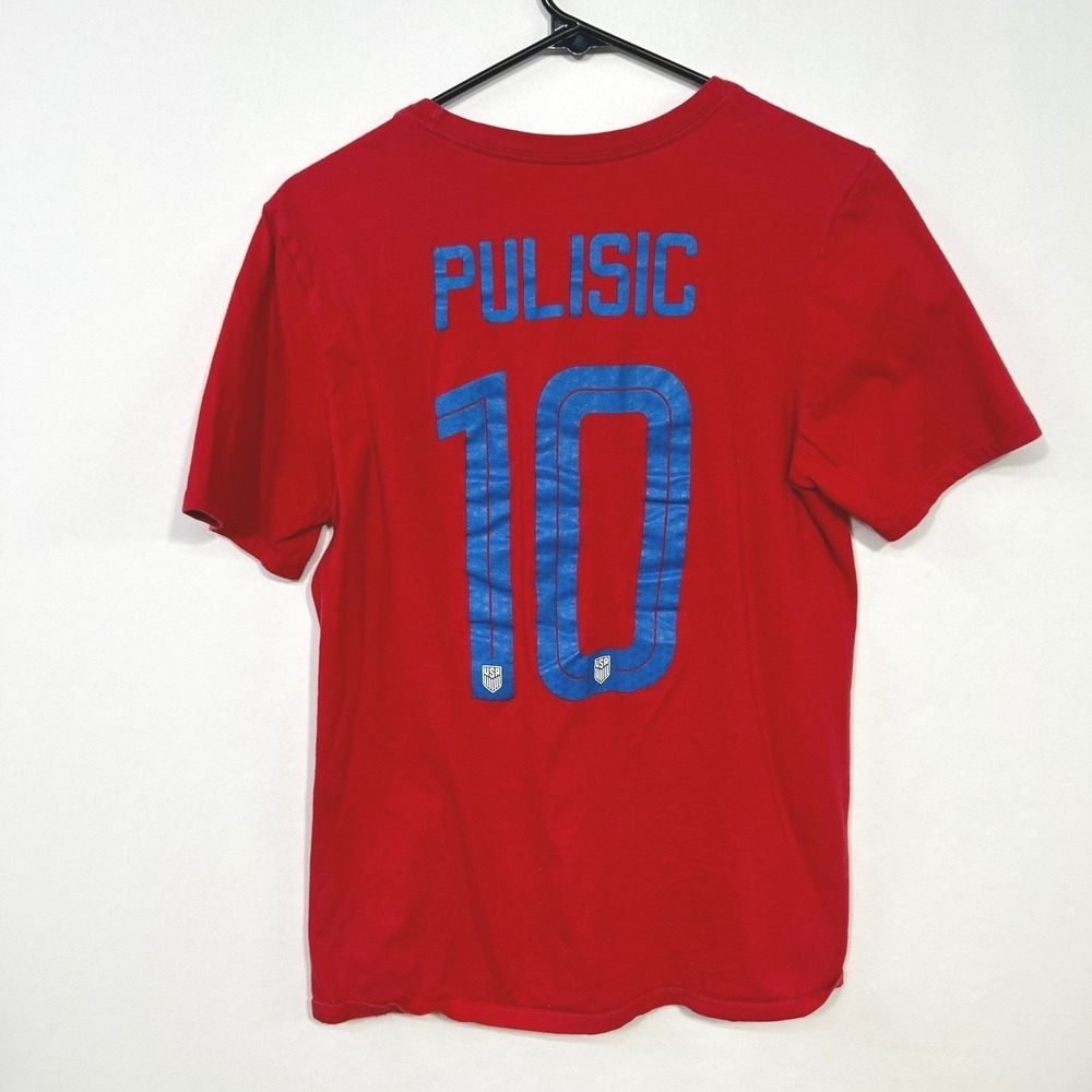 Nike USA Soccer Pulisic 10 T Shirt S Red Graphic Athletic Football Tee Fanwear - Picture 3 of 4